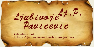 Ljubivoje Pavičević vizit kartica
